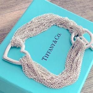 Tiffany & Co multi chain heart bracelet. 8”